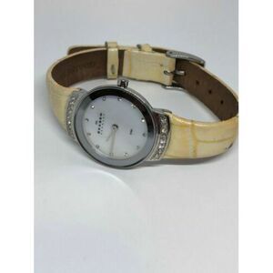 Skagen 812SSLW Womens Blush Leather Analog Dial Quartz Genuine Wrist Watch Bb621